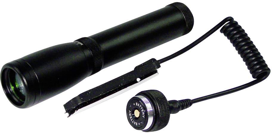 Lampe tactique noire avec interrupteur à câble.