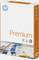 Un emballage avec le logo HP et le mot 'Premium'. Contient du papier pour l'impression, représenté par des diagrammes colorés et des graphiques dans l'image.