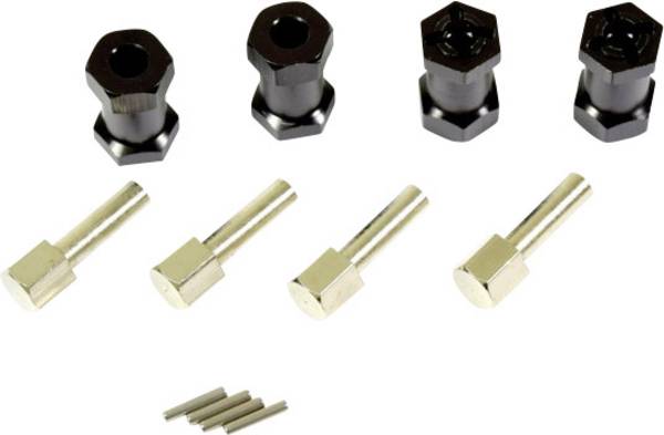 Absima + 20.0 mm 1:10 aluminium Elargissement de la voie en alu 12 mm 6 pans 20.0 mm  noir 4 pc(s)