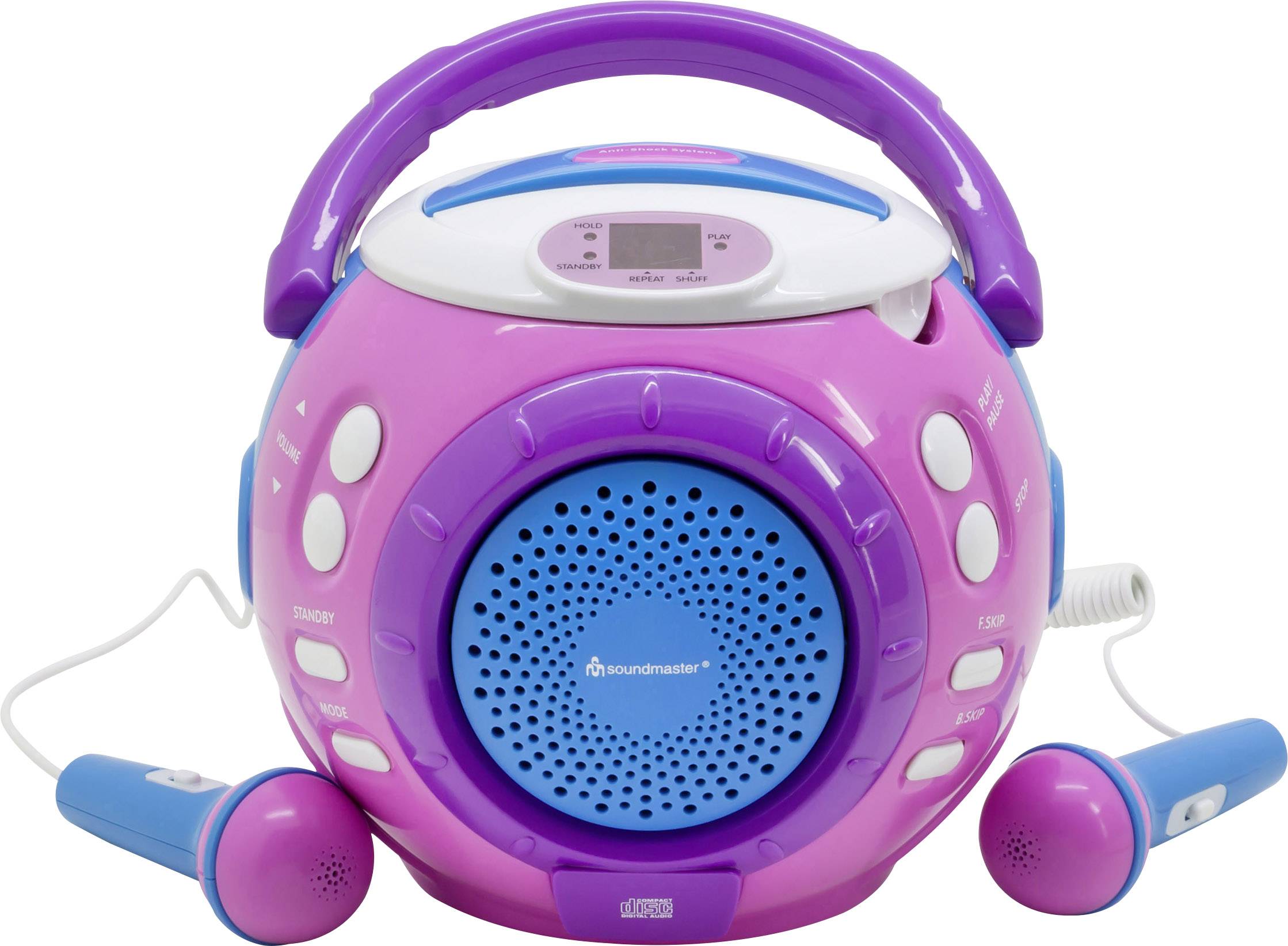 Lecteur CD pour enfants SoundMaster KCD1600PI CD avec fonction karaoké rose Conrad.fr