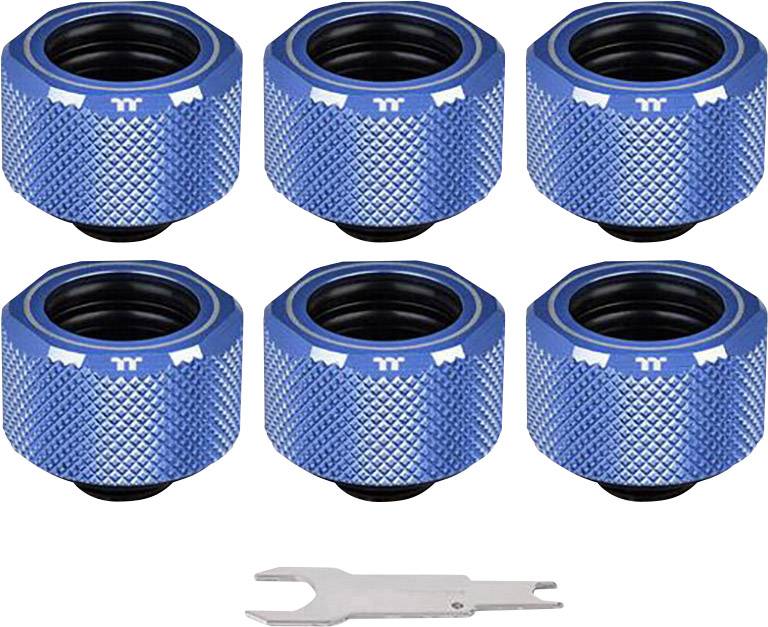 Thermaltake Pacific C-PRO G1/4 PETG Tube 16mm OD Compression – Blue (6-Pack Fittings) Raccord pour refroidissement à l'eau