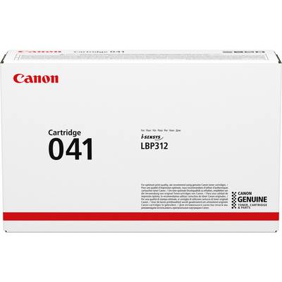 Cartouche d'encre Canon 041, compatible avec l'imprimante i-SENSYS LBP312. Emballage avec le logo Canon rouge et description du modèle.