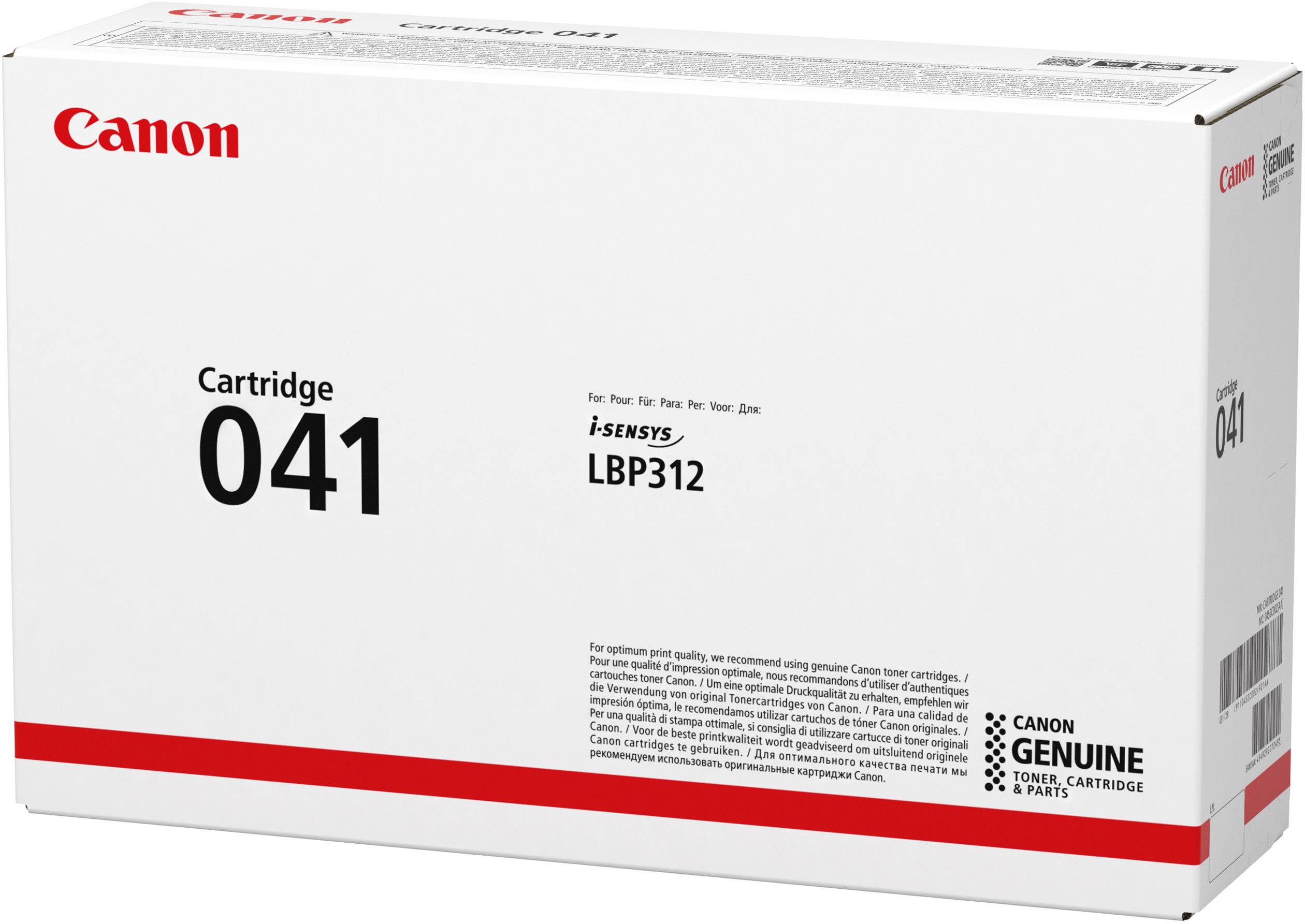 Cartouche de toner Canon i-SENSYS 041 en boîte blanche pour imprimante LBP312.