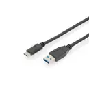 Digitus Câble USB USB 3.2 Gen1 USB-C® mâle, USB-A mâle 1.00 m noir blindage double AK-300146-010-S