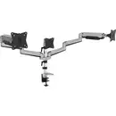 Digitus DA-90363 Support de table pour écran 3 Écran(s) 38,1 cm (15") - 68,6 cm (27") noir, argent rotatif, réglable en