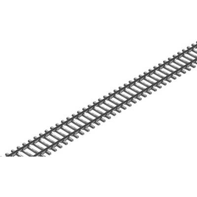 Un rail unique traverse diagonalement la toile, allant du coin inférieur gauche au coin supérieur droit sur un fond blanc.