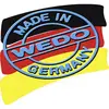 Logo avec l'inscription 'Made in Germany' et 'Wedo', surmonté des couleurs noir, rouge et or du drapeau allemand.