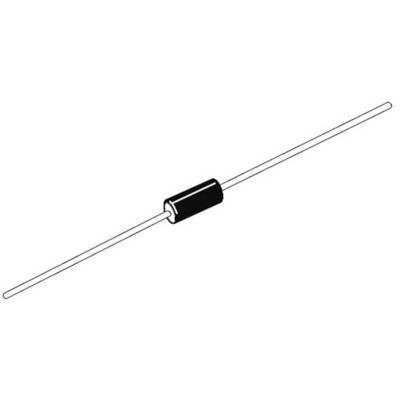 Image d'un composant électrique cylindrique avec deux longues connexions de fil, probablement un diode ou une résistance.