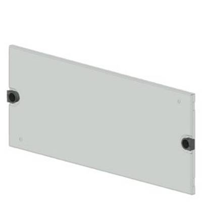 Un panneau rectangulaire gris clair avec deux supports sombres sur les côtés.