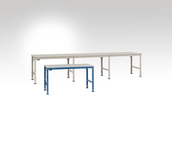 Manuflex LU4116.7035 antistatique (ESD) Universal Standard Grund 2000x800x738-848mm plateau plastique gris clair conducteur IEC 61340-5-1/TR2 avec Boîtier de mise à la terre + système de mise à la terre gris clair conducteur gris clair