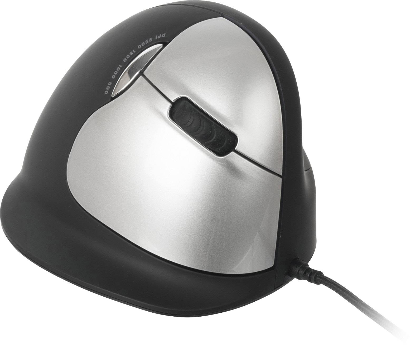 R-GO Tools RGOBRHEMLR Souris ergonomique USB optique noir, argent 4 Boutons 3500 dpi ergonomique