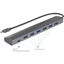Renkforce 6+1 ports Hub USB avec prise Pass-Through, boîtier en aluminium argent