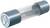 Objet cylindrique, transparent, avec des embouts argentés portant le logo 'FSP'.