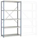 Etagère de basePLANOFLEX 1030 x 2000 x 300 mm avec 5 tablettes 40 RAL3003 rouge rubis Manuflex RP1017.3003