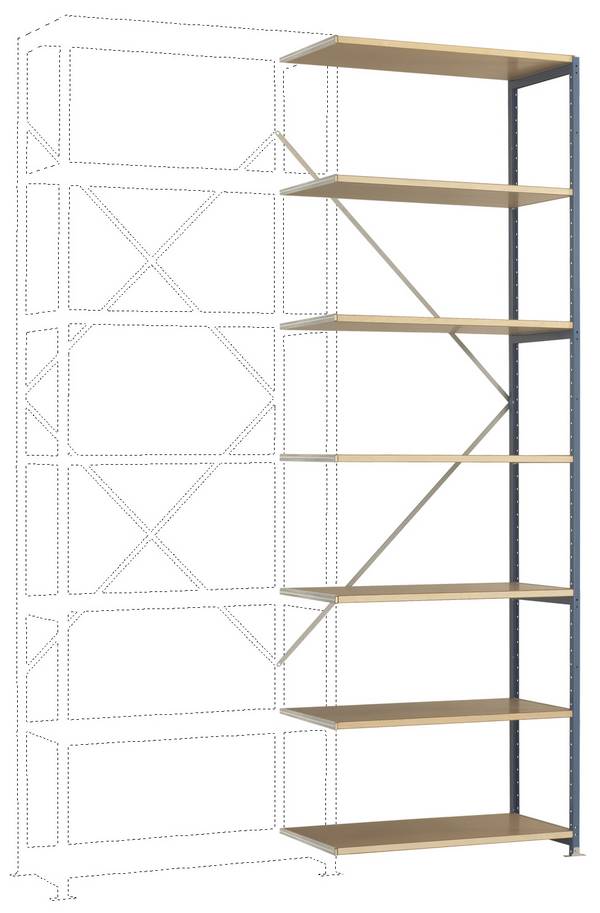 Etagère Planoflex modèle annexe avec 7 tablettes Manuflex RP1715.5012