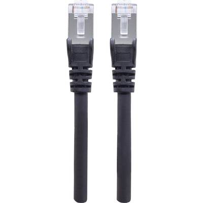 Deux câbles Ethernet noirs parallèles côte à côte avec des connecteurs métalliques à leurs extrémités.