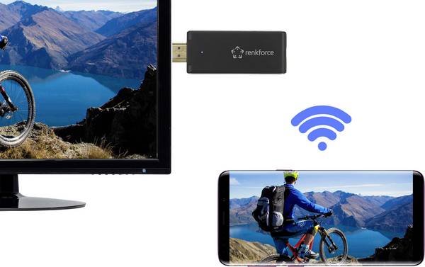 Clé de streaming HDMI Renkforce renkCast 3 AirPlay, Miracast, DLNA, antenne extrerne