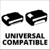 Deux symboles de cartouches d'encre noires au-dessus du texte 'Universal Compatible' sur un fond blanc.