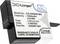 Étiquette de batterie portant l'inscription : « Model No : CS-GDB501MX, Capacité : 1250mAh, 4,81Wh, Type : Lithium-ion, Volts : 3,85VDC, Fabriqué en Chine ».