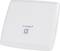 Dispositif Homematic carré blanc avec un bouton bleu central. Utilisé pour contrôler des fonctions domotiques.