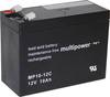 Batterie au plomb 12 V 10 Ah multipower PB-12-10-6,35 plomb (AGM) (l x H x P) 151 x 118.5 x 65 mm cosses plates 6,35 mm résistant aux cycles de charge, sans entretien, auto-décharge réduite