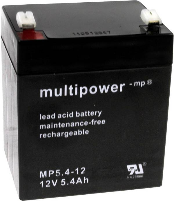 Batterie au plomb 12 V 5.4 Ah multipower PB-12-5,4-4,8 plomb (AGM) (l x H x P) 90 x 107 x 70 mm raccordement par pôles de contact sans entretien, auto-décharge réduite