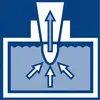 Un symbole avec des flèches indique un mouvement ascendant de liquide.