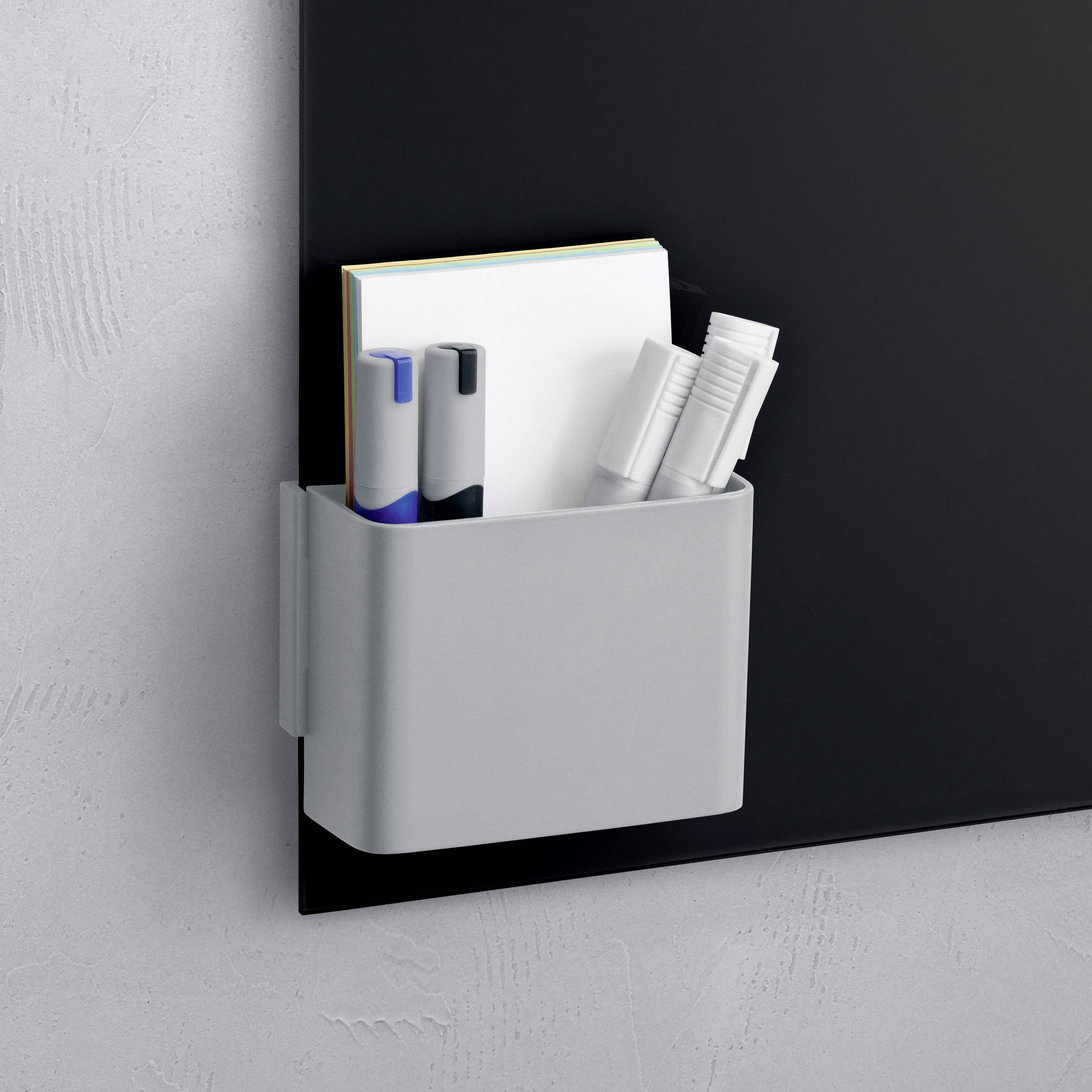 Sigel Pot à stylo avec clip magnétique GL812 (l x H x P) 120 x 94 x 51 mm gris clair GL812-6