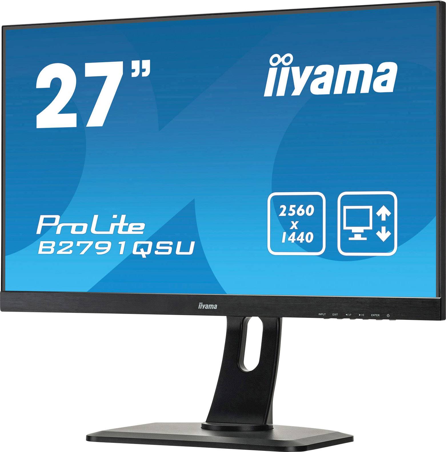 Moniteur LED Iiyama ProLite B2791QSU CEE G (A - G) 68.6 cm 27 pouces 2560 x 1440 pixels 16:9 1 ms HDMI™, DisplayPort, DV-1