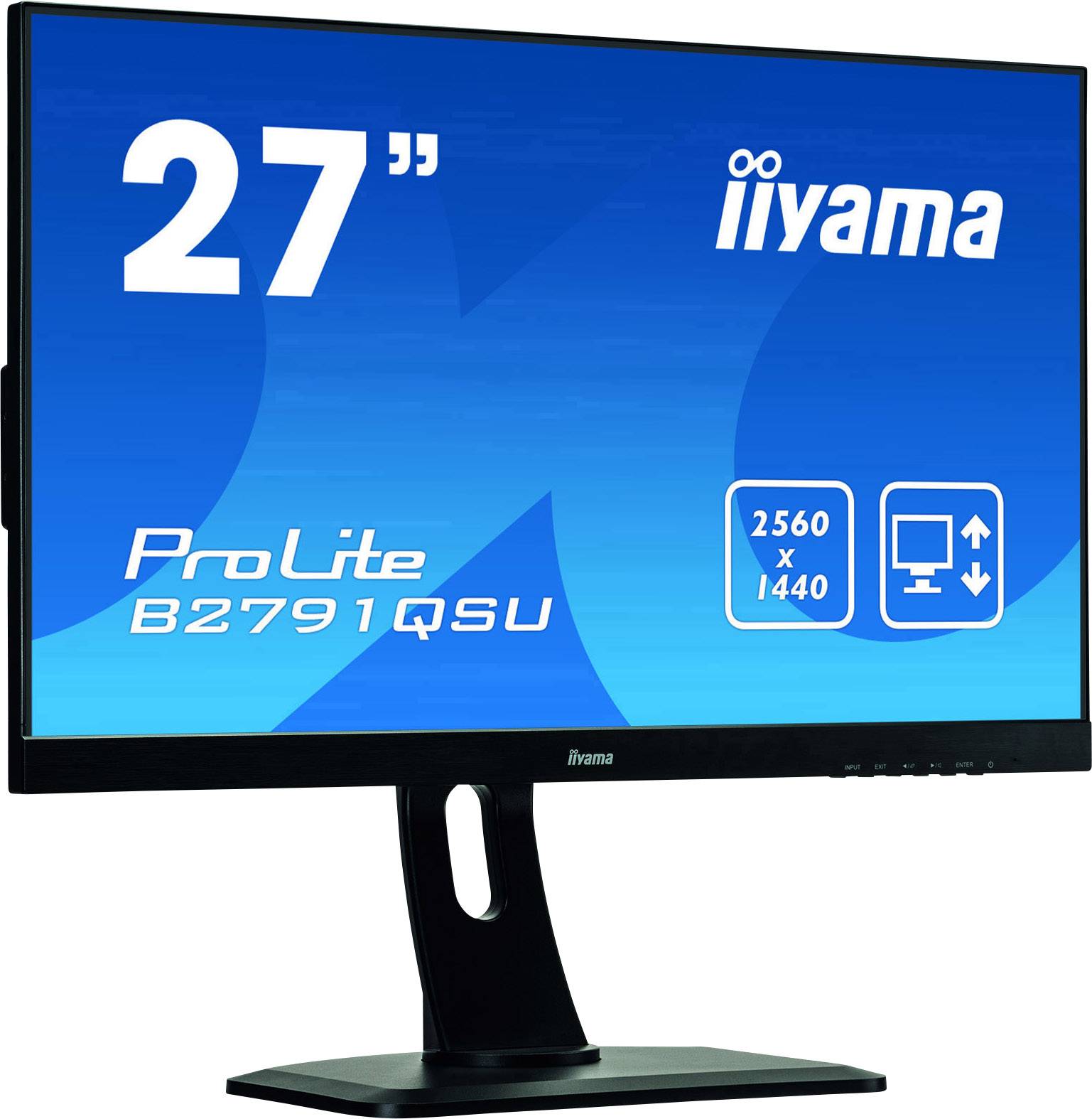 Moniteur LED Iiyama ProLite B2791QSU CEE G (A - G) 68.6 cm 27 pouces 2560 x 1440 pixels 16:9 1 ms HDMI™, DisplayPort, DV-2