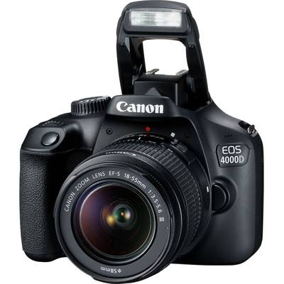 Canon EOS 4000D Kit 18-55mm III Appareil photo reflex numérique avec EF-S 18-55 mm IS II 18 Mill. pixel noir viseur opti