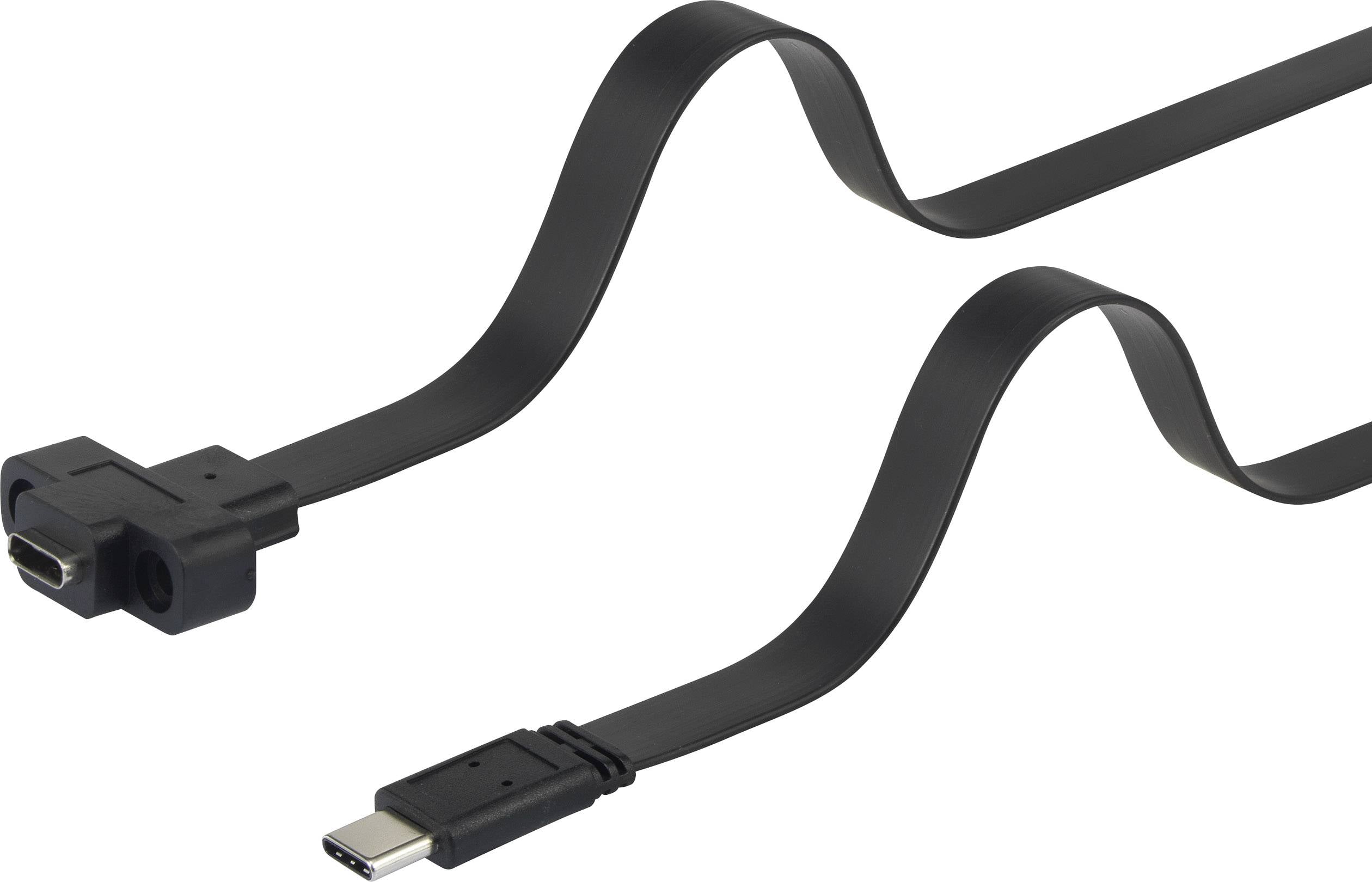 Renkforce Câble USB USB 3.2 Gen1 USB-C® mâle, USB-C® femelle 0.25 m noir vissable, très flexible RF-3415030