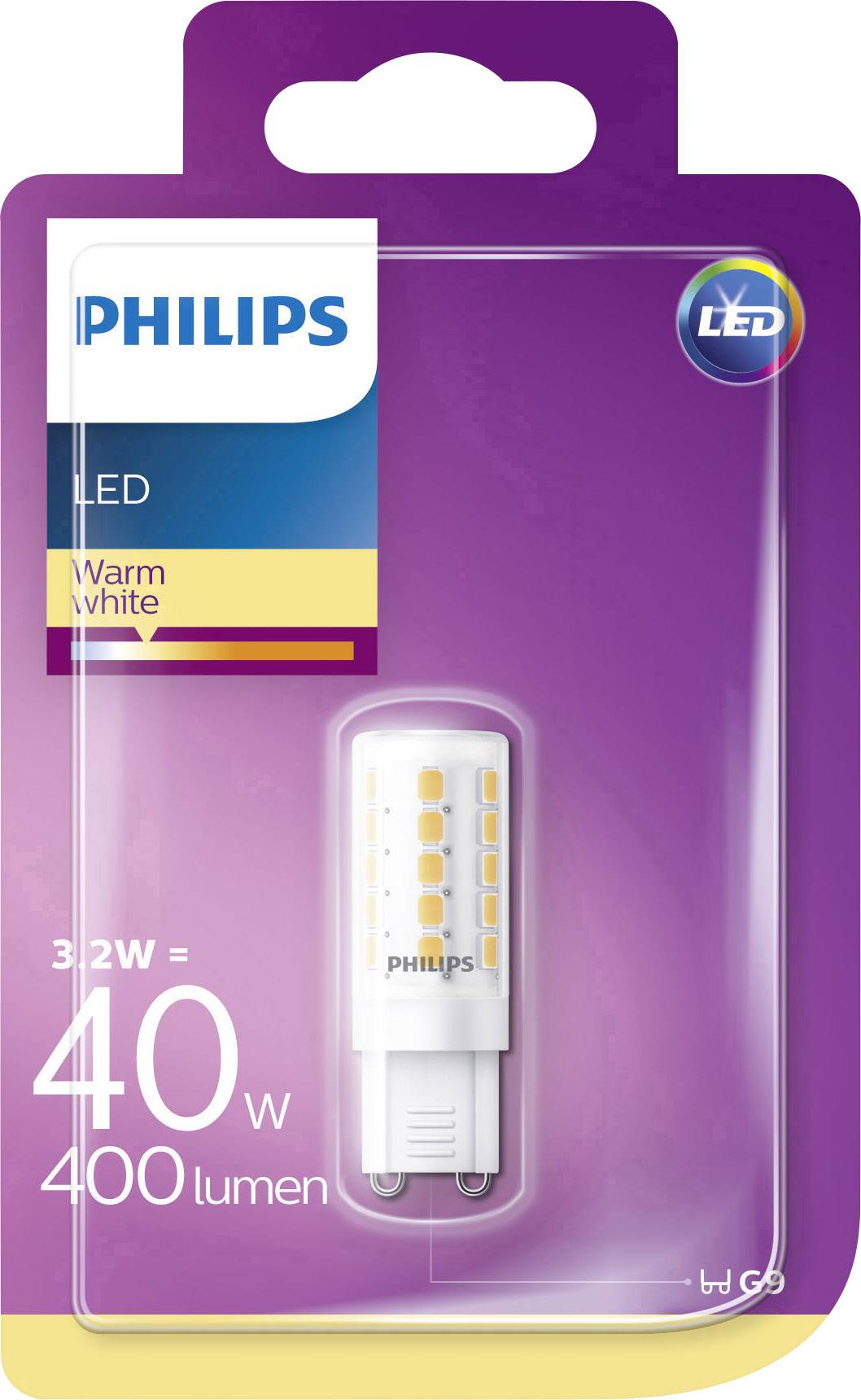 Ampoule LED G9 Philips Lighting 81536600 3.2 W = 40 W blanc chaud (Ø x