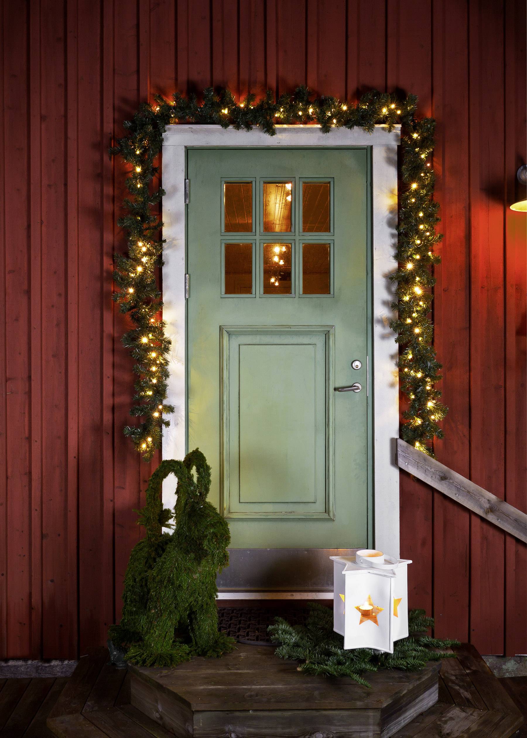 Konstsmide 2708-800 Guirlande de porte avec éclairage sapin ambré LED vert CEE: G (A - G)-1