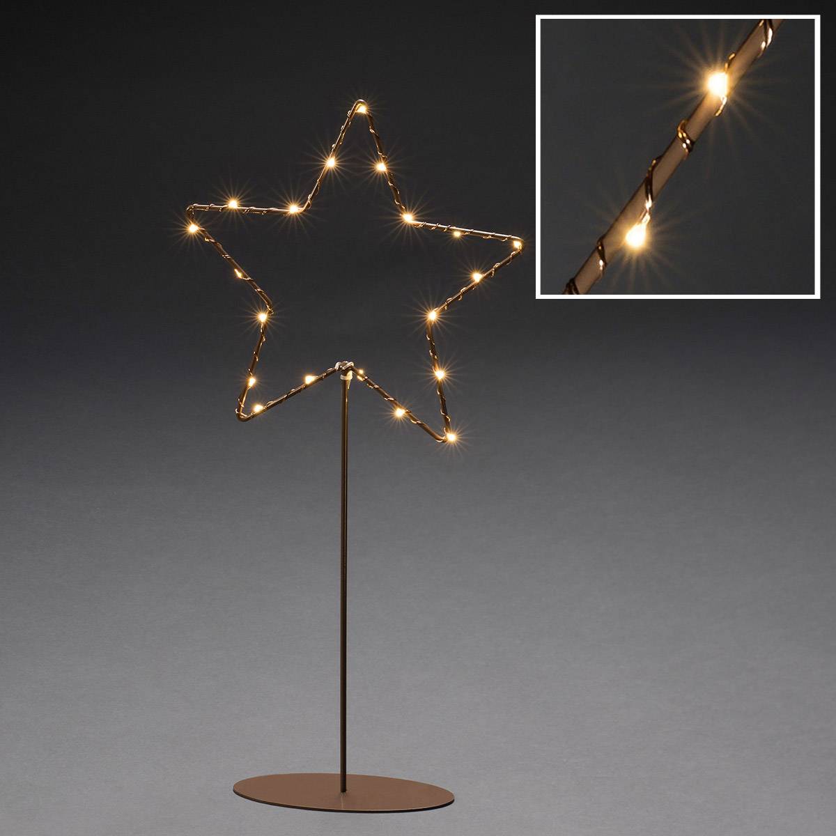 Konstsmide 1218-663 Étoile de Noël à LED ambré LED cuivre avec pied, avec interrupteur, minuteur-3