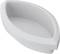 Un récipient simple, blanc et ovale en plastique, probablement utilisable comme bol ou conteneur.