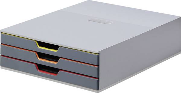 Durable VARICOLOR 3 - 7603 760327 Caisson à tiroirs gris DIN A4, DIN C4, folio, lettre Nombre de tiroirs: 3