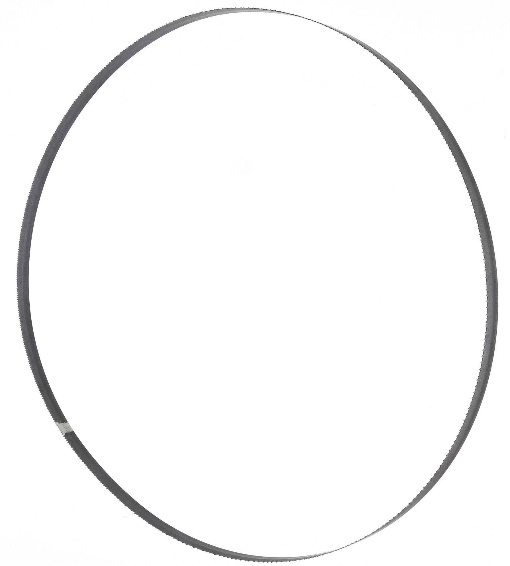 Lame de scie à ruban métallique de forme circulaire, principalement utilisée pour couper différents matériaux dans des applications industrielles.