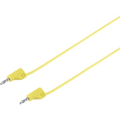Deux câbles audio jaunes avec fiches jack 3,5 mm aux deux extrémités, adaptés pour connecter des appareils audio.