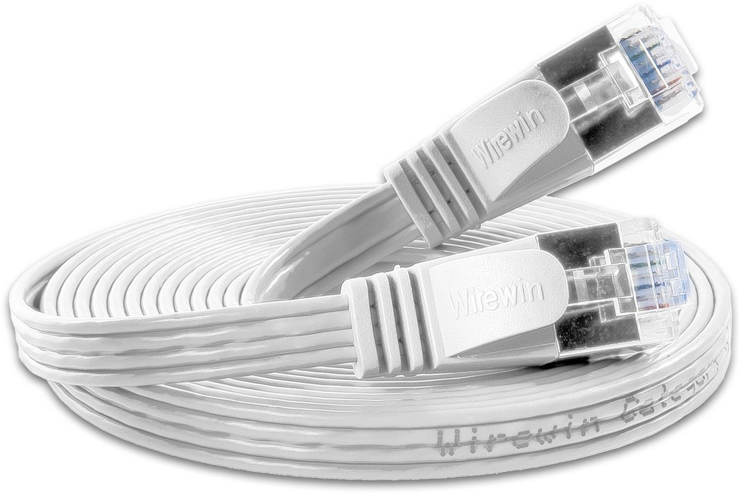 Slim Wirewin PKW-STP-SLIM-KAT6 0.5 WS RJ45 Câble réseau, câble patch CAT 6 U/FTP 0.50 m blanc plat 1 pc(s)-1