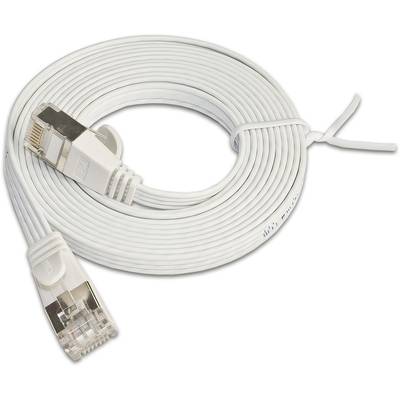 Slim Wirewin PKW-STP-SLIM-KAT6 3.0 WS RJ45 Câble réseau, câble patch CAT 6 U/FTP 3.00 m blanc plat 1 pc(s)