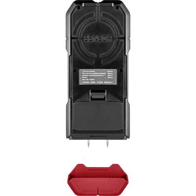 Appareil électronique noir avec un capteur dans le boîtier, posé sur un composant rouge.