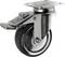 Roue de roulement métallique avec frein, adaptée pour une utilisation sur des meubles ou des appareils afin de faciliter le déplacement et le positionnement.