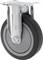 Roue en métal avec pneu en caoutchouc noir et support métallique, adaptée pour la fixation sur des meubles ou des appareils afin d'améliorer leur mobilité.