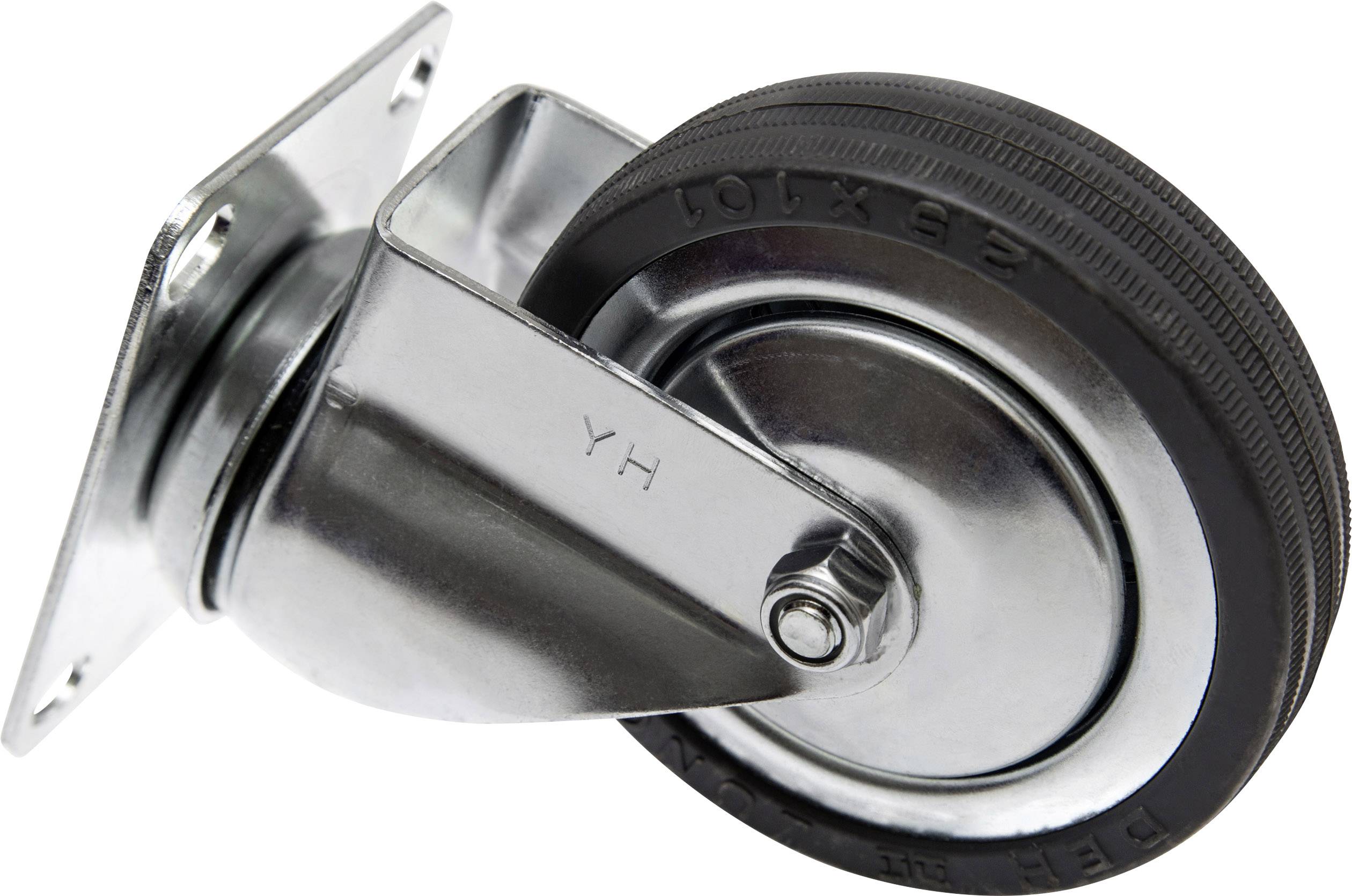 TOOLCRAFT TO-5137926 Roulette pivotante en caoutchouc 100 mm avec plaque de fixation Capacité de charge (max.): 80 kg-2