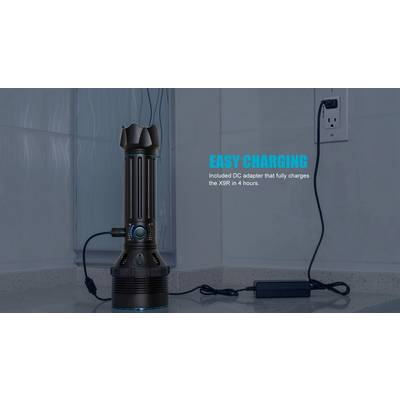 CHARGE FACILE : Adaptateur inclus, permettant de recharger complètement le X9R en 4 heures.