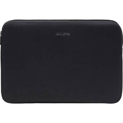 Sacoche noire pour ordinateur portable avec fermeture à glissière, la marque 'Dicota' visible au centre du sac.