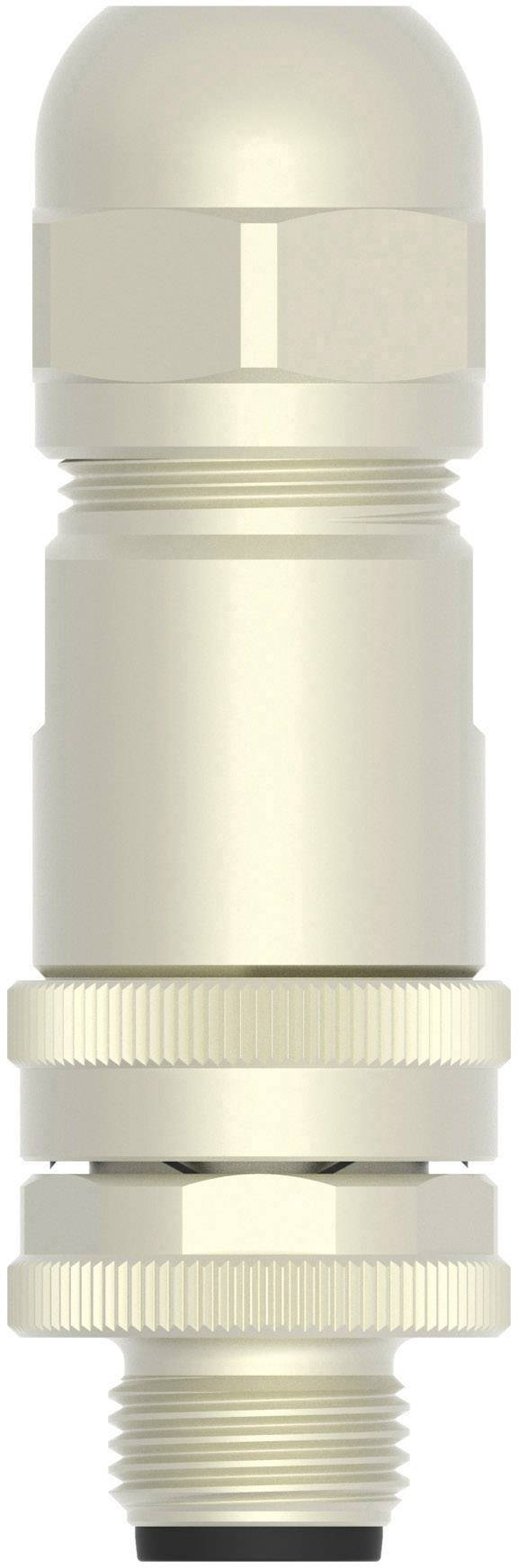 Un presse-étoupe métallique de couleur crème, cylindrique et robuste, doté de plusieurs filetages pour une fixation sécurisée des câbles et des appareils.