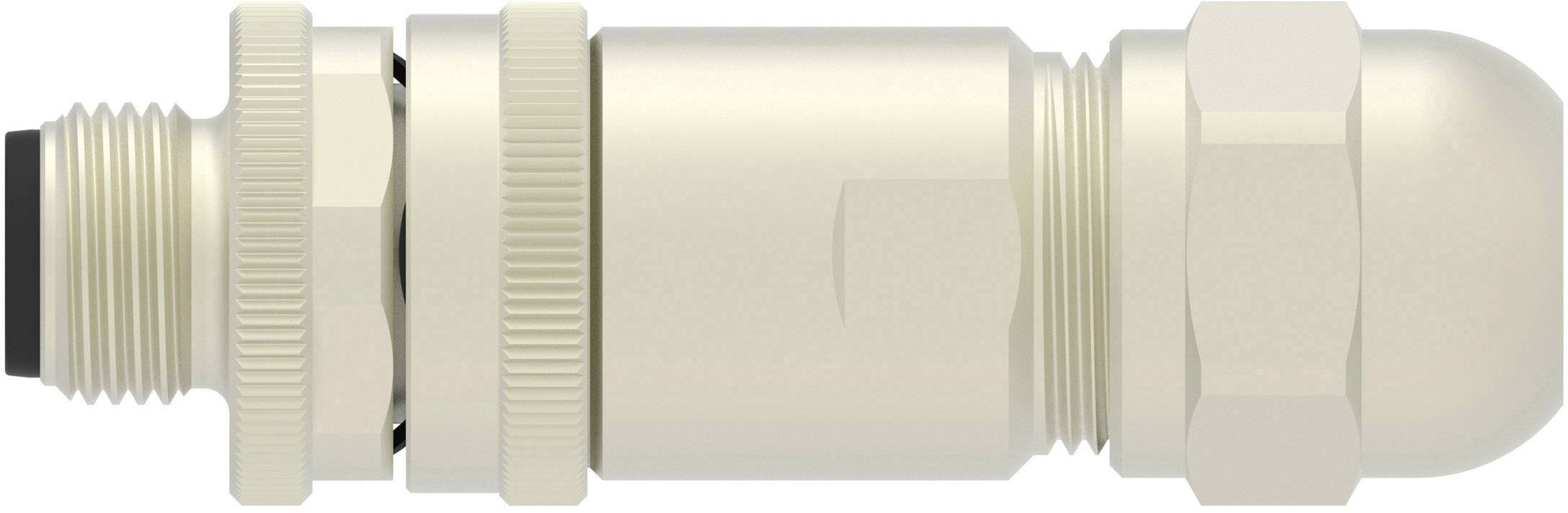 Un presse-étoupe beige, fileté et pourvu d'un joint, de forme cylindrique, destiné à assurer des connexions électriques sécurisées dans des applications techniques.