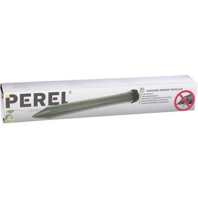Emballage d'un répulsif souterrain anti-rongeurs de Perel. Contient un dispositif oblong verdâtre destiné à repousser les rongeurs.